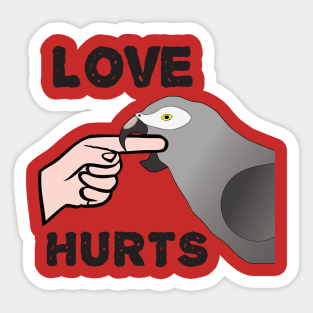 Love Hurts - Timneh African Grey Parrot Sticker